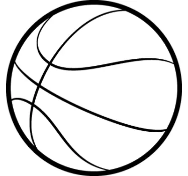 Adesivo murale pallone basket contorno - TenStickers