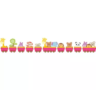 Adesivo per bambini trenino animali - TenStickers