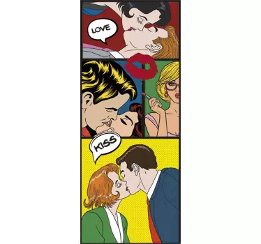 Disegno per pareti pop art bacio - TenStickers