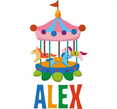Adesivo personalizzabile giostra bimbo - TenStickers