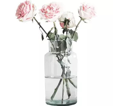 Adesivo Rose e vaso di vetro - TenStickers