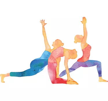 Adesivo murale sport posizioni yoga - TenStickers