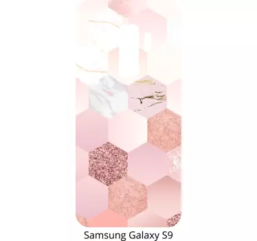 Adesivo telefono esagoni rosa - TenStickers