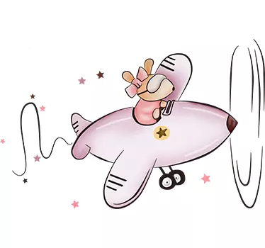 Adesivo topolino sull'aereo - TenStickers