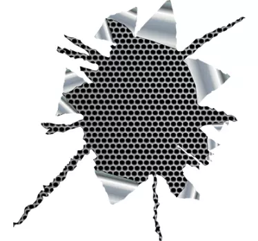 Adesivo Trompe l'oeil buco metallo - TenStickers