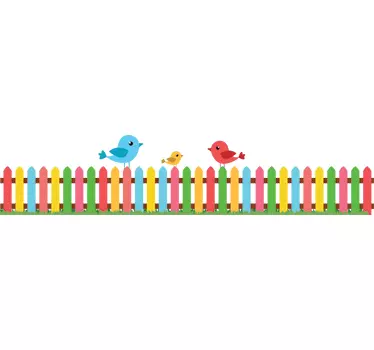 Greca adesiva bambini recinto dei colori - TenStickers