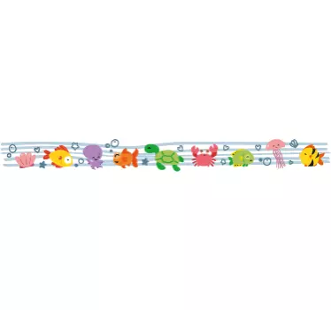 Greca adesiva esposizione di creature sottomarine - TenStickers