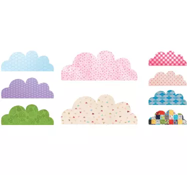 Kit di 9 stickers bambini nuvole texture - TenStickers