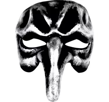 Adesivo murale soggiorno Maschera adesiva Pulcinella - TenStickers
