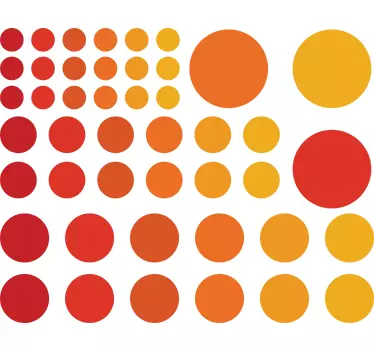 Set di 45 stickers palline colori caldi - TenStickers
