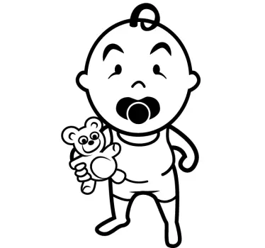 Sticker bambino con il ciuccio - TenStickers