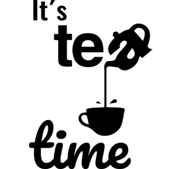 Adesivo murale con "è tempo del tè" - TenStickers