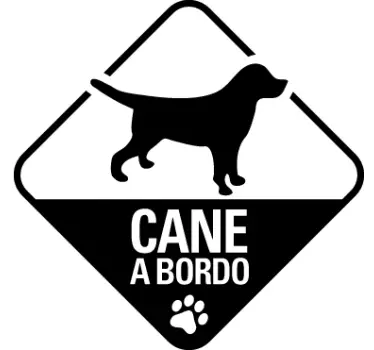 Adesivo per auto cane a bordo stilizzato - TenStickers