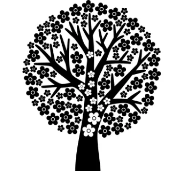 Sticker decorativo albero in fiore - TenStickers