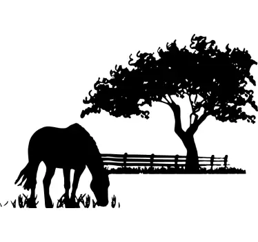 Sticker decorativo cavallo al pascolo - TenStickers