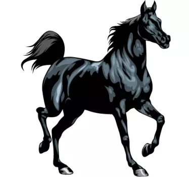 Sticker murale soggiorno cavallo nero - TenStickers