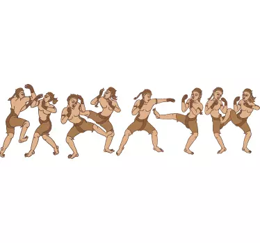 Sticker decorativo cornice Muay Thai - TenStickers