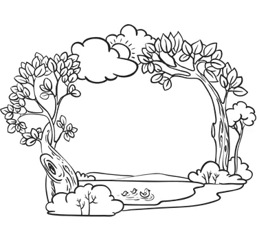 Sticker decorativo cornicetta natura - TenStickers