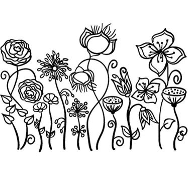 Sticker decorativo cortina di fiori - TenStickers