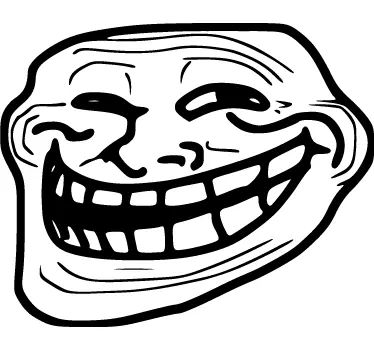 Sticker decorativo faccia da troll - TenStickers