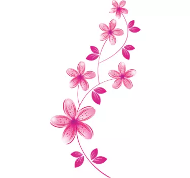 Sticker decorativo fiori rosa - TenStickers