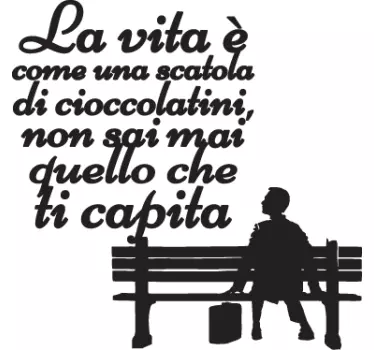 Adesivo murale soggiorno frase Forrest Gump - TenStickers