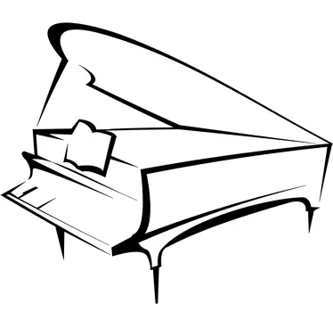 Sticker decorativo illustrazione pianoforte - TenStickers