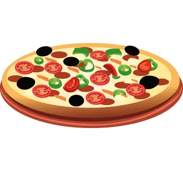 Adesivo per cucina illustrazione pizza - TenStickers