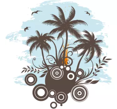 Sticker decorativo isolotto tropicale - TenStickers