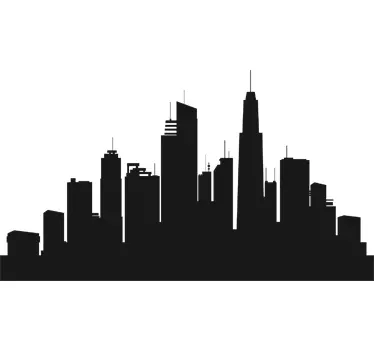 Sticker decorativo lavagna skyline urbana - TenStickers