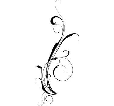 Sticker decorativo linea astrazione vegetale - TenStickers