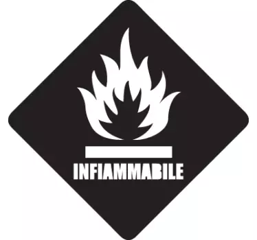 Sticker decorativo logo infiammabile 2 - TenStickers