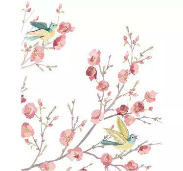 Sticker decorativo natura con uccellini - TenStickers