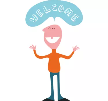 Sticker decorativo omino welcome - TenStickers