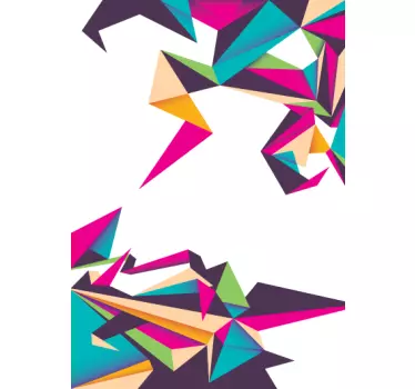 Sticker decorativo origami cromatici - TenStickers