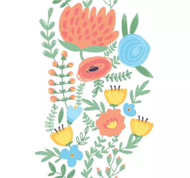 Sticker decorativo papaveri stilizzati - TenStickers
