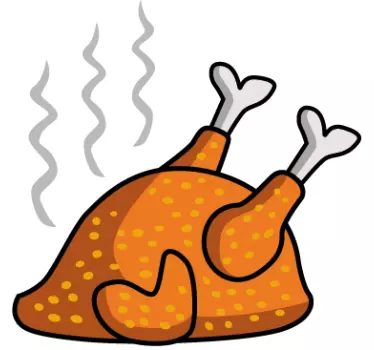 Sticker decorativo pollo arrosto - TenStickers