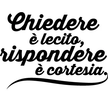Sticker decorativo proverbio chiedere - TenStickers