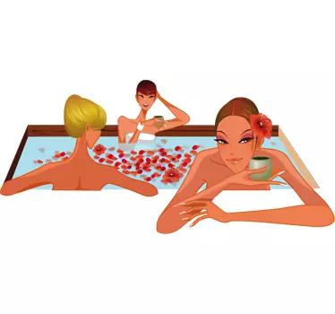 Sticker decorativo ragazze in jacuzzi - TenStickers