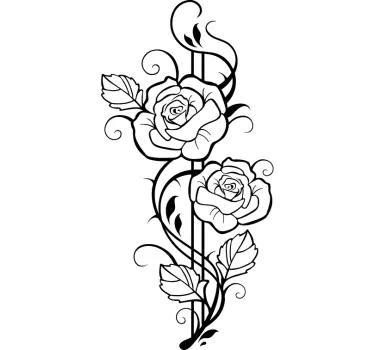 Adesivo murale soggiorno rose rampicanti - TenStickers