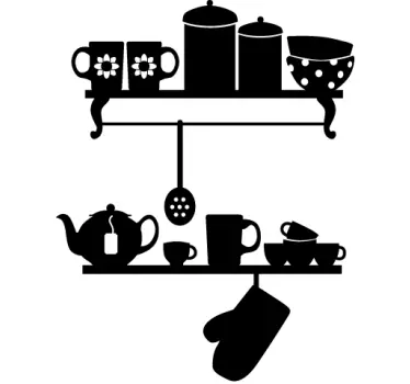Adesivo cucina con scaffali - TenStickers
