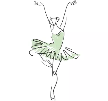Sticker decorativo schizzo ballerina sulle punte - TenStickers