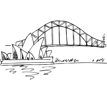 Sticker decorativo silhouette opera Sydney - TenStickers