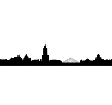 Sticker decorativo silhouette Varsavia - TenStickers
