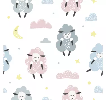 Sticker adesivo con pecorelle stile cartoon - TenStickers
