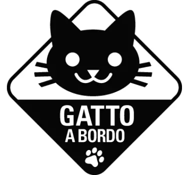 Sticker linea gatto a bordo - TenStickers
