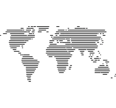 Sticker mappa mondo linee - TenStickers