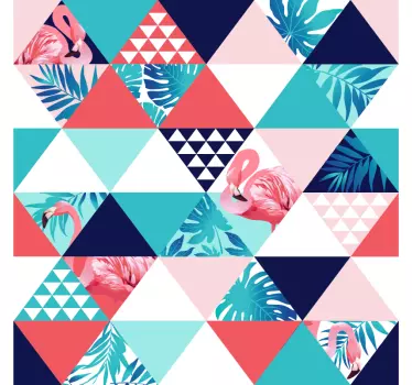 Adesivo per mobili fiori e fenicotteri - TenStickers