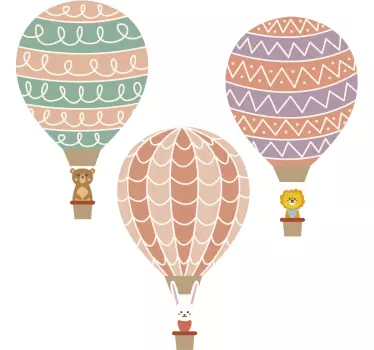 Adesivo murale bambini illustrazione mongolfiere - TenStickers