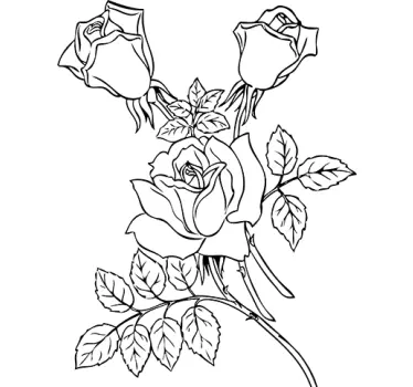 Adesivo murale soggiorno rose - TenStickers